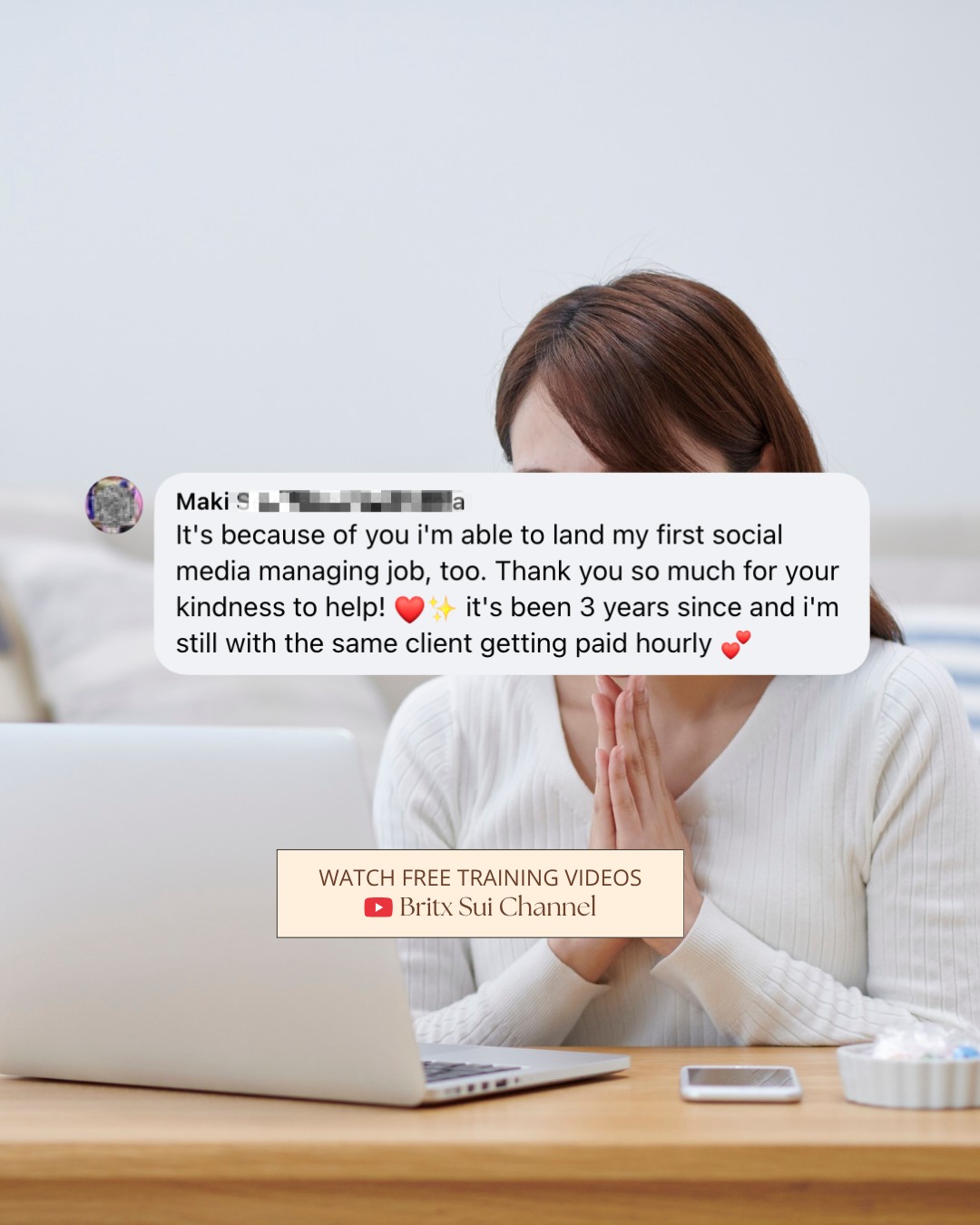 𝟯 𝘆𝗲𝗮𝗿𝘀 𝗻𝗮 𝘀𝘆𝗮 𝗺𝗮𝘆 𝘄𝗼𝗿𝗸 𝗼𝗻𝗹𝗶𝗻𝗲 and still with that client up until now 🥹

I don’t know anything about Boss Maki and I’ve no idea what else she did to land her first SMM client 3 years ago.

But one thing is for sure…
💻 SHE STUDIED then SHE TRIED.

Soooo…kung decided ka na rin magtry maging Social Media Manager sa 2026,

👉 you can visit my YT channel Britx Sui or 
👉 just check out my 𝗙𝗥𝗘𝗘 𝘀𝗼𝗰𝗶𝗮𝗹 𝗺𝗲𝗱𝗶𝗮 𝗺𝗮𝗻𝗮𝗴𝗲𝗺𝗲𝗻𝘁 𝘁𝗿𝗮𝗶𝗻𝗶𝗻𝗴 𝘃𝗶𝗱𝗲𝗼 𝗹𝗶𝗻𝗸𝘀 𝘀𝗮 𝗰𝗼𝗺𝗺𝗲𝗻𝘁 𝘀𝗲𝗰𝘁𝗶𝗼𝗻 sa ibaba!

Let’s go, Boss Up Fam 💪

.
.
.
#socialmediamanager #socialmediaph #onlinejobph #workfromhome