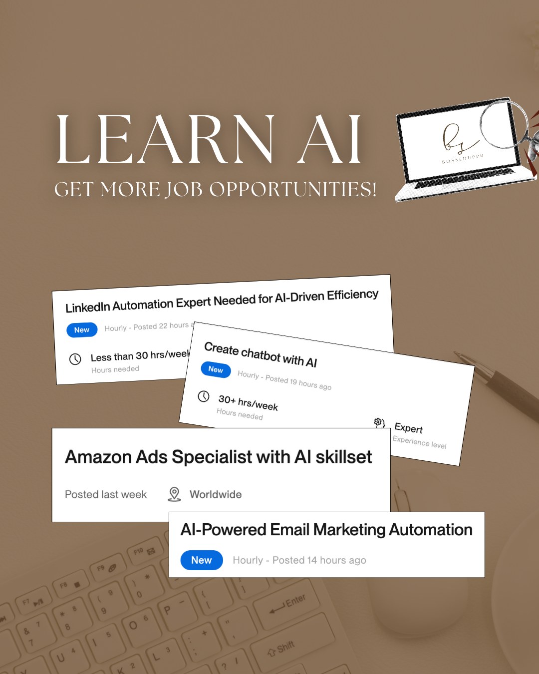 Here are some job posts I’ve seen that require the use of AI 👀 This is 𝗼𝘂𝗿 𝘀𝗶𝗴𝗻 𝘁𝗼 𝗺𝗮𝘅𝗶𝗺𝗶𝘇𝗲 𝗔𝗜 𝘁𝗼𝗼𝗹𝘀 𝗶𝗻 𝗼𝘂𝗿 𝗻𝗶𝗰𝗵𝗲, Boss Up Fam!

NOTE: I’m not hiring 😄I just saw this sa freelancing site.

🔖 If you’re up for some AI tutorials this 2026, don’t forget to save our AI FOR BEGINNERS na playlist (link in the comments!)