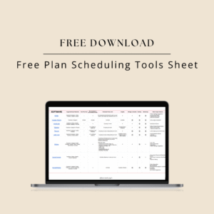 Free Plan Scheduling Tools Sheet