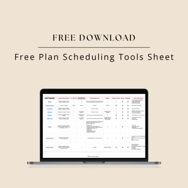 Free Plan Scheduling Tools Sheet