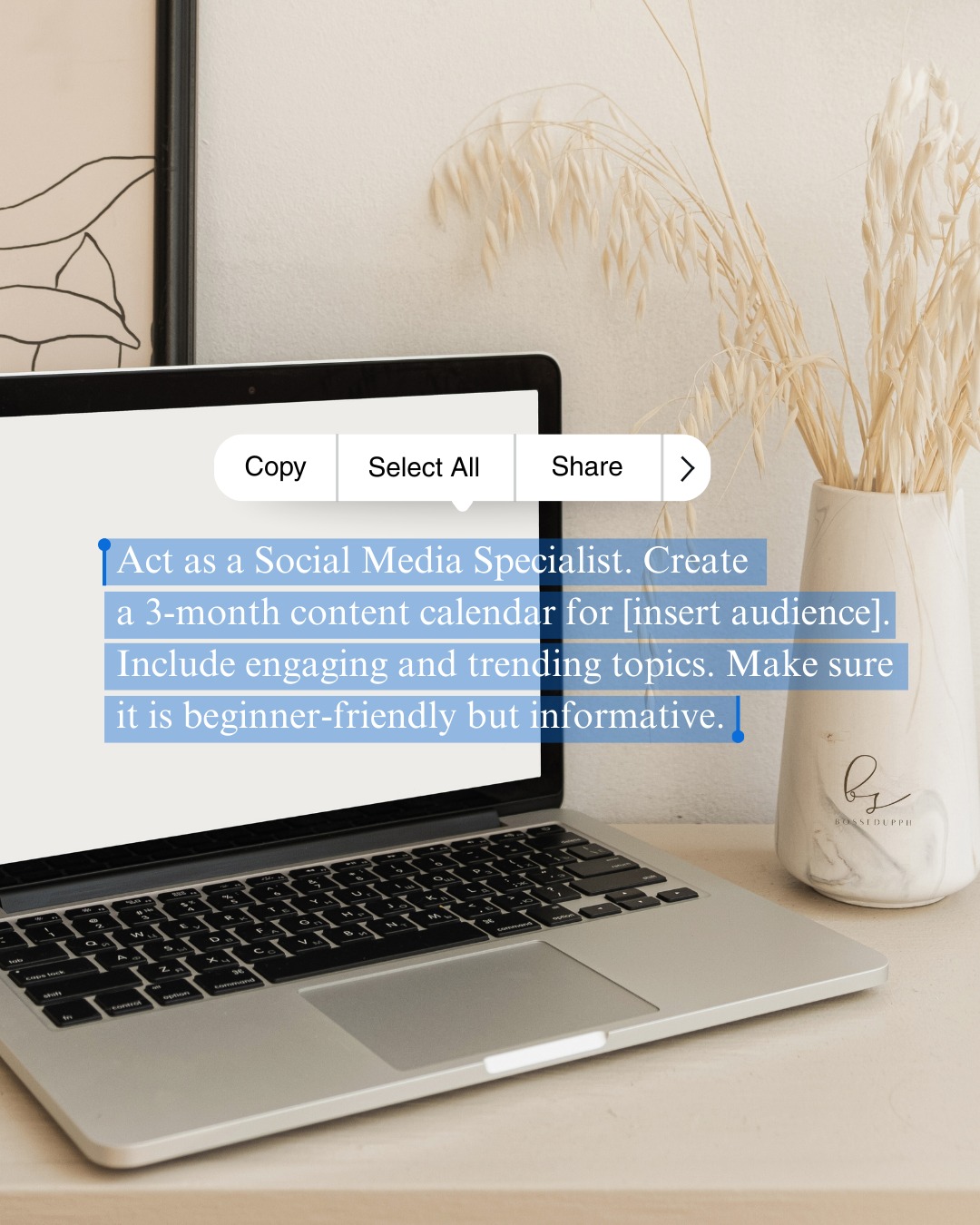❌ C̶r̶e̶a̶t̶e̶ ̶a̶ ̶s̶o̶c̶i̶a̶l̶ ̶m̶e̶d̶i̶a̶ ̶c̶o̶n̶t̶e̶n̶t̶ ̶c̶a̶l̶e̶n̶d̶a̶r̶.̶
✓ Use The Golden Prompt Formula (FREE TUTORIAL: link in the comments!)

Feel free to 🔖 save or screenshot this sample prompt for your next content creation task, Bosses! 

Again, if you want a DETAILED video guide on how I created this prompt, you can watch my free tutorial para macustomize mo pa sya based sa kung ano talaga yung task mo for your client.

👇 comment GOLDEN PROMPT and I’ll send you the direct tutorial link (for free!)